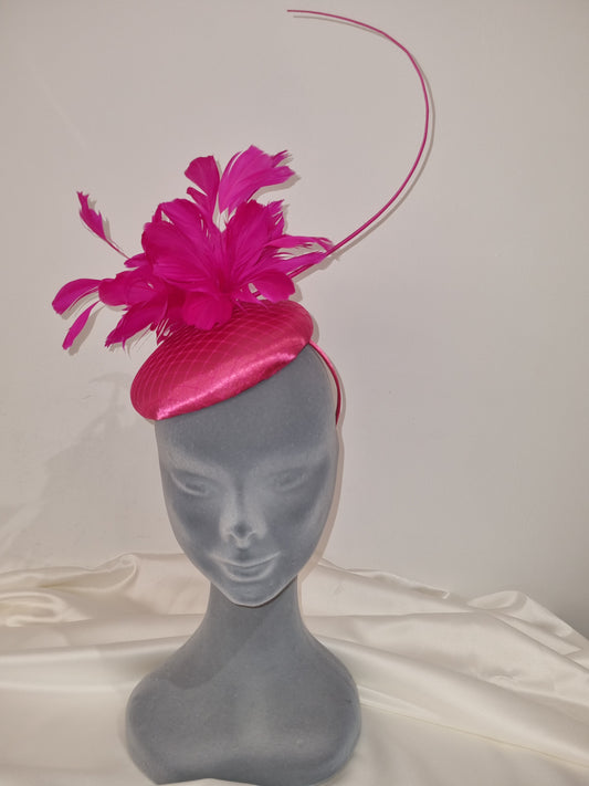 Fuchsia Feather Fascinator