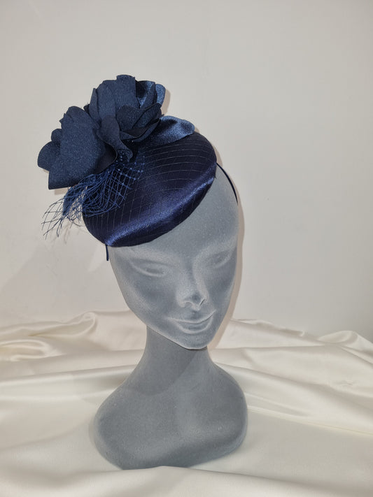 Navy Flower Fascinator