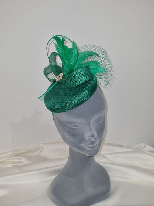 Green Feather & Diamante Fascinaor