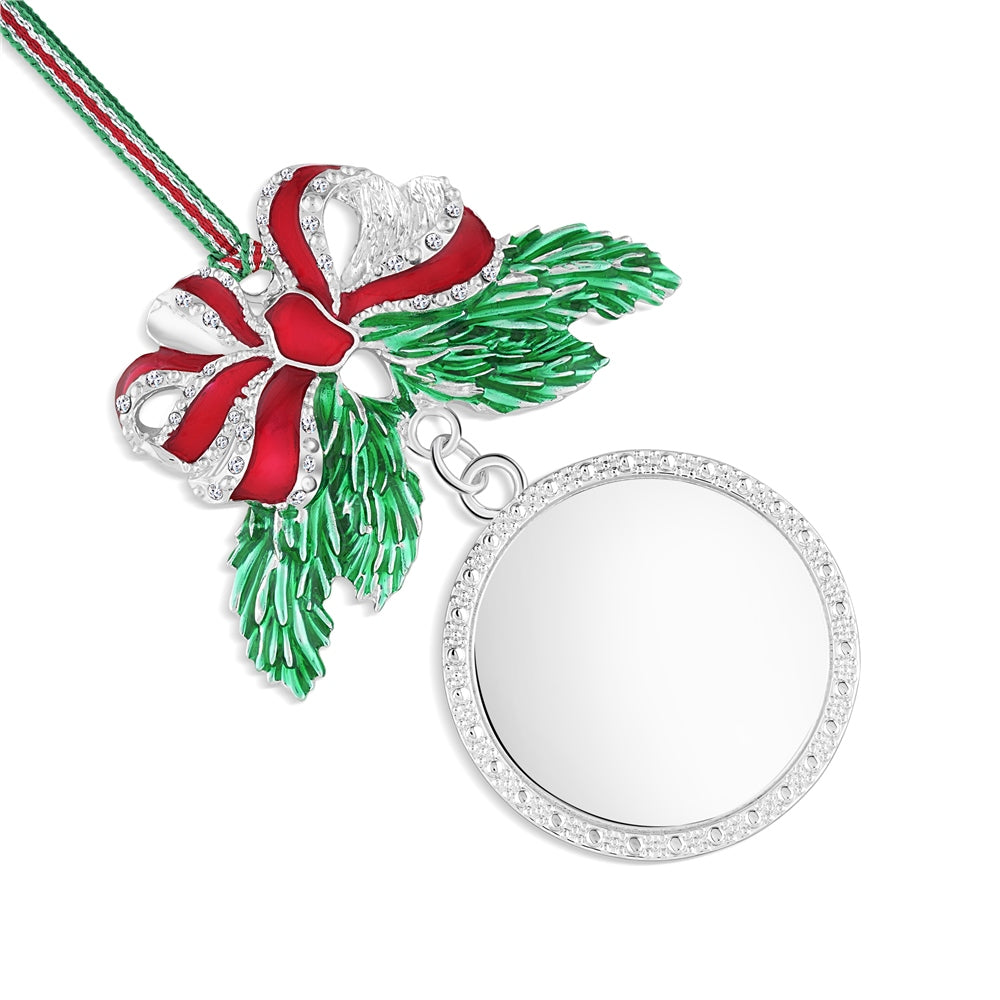 Newbridge Silverware Bow with Pine Leaves Christmas Tree Decoration