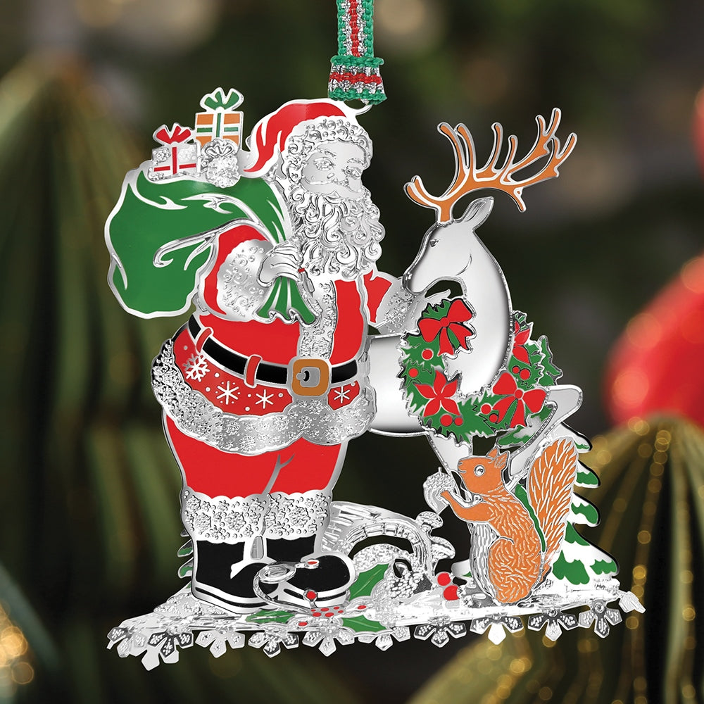 Newbridge Silverware Santa & Squirrel Christmas Tree Decoration