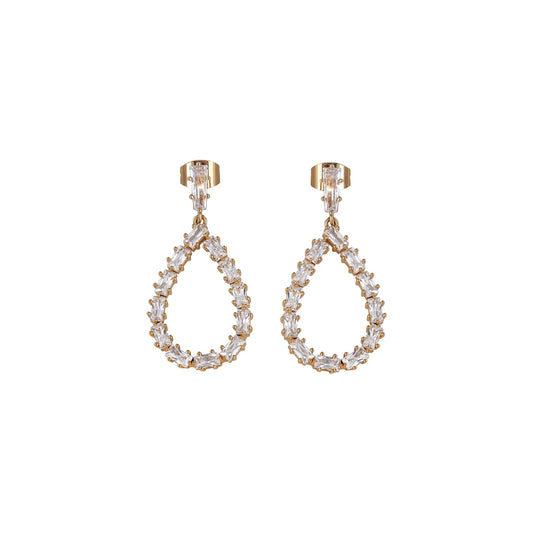 Newbridge Silverware Gold Plated Baguette Stone Drop Earrings