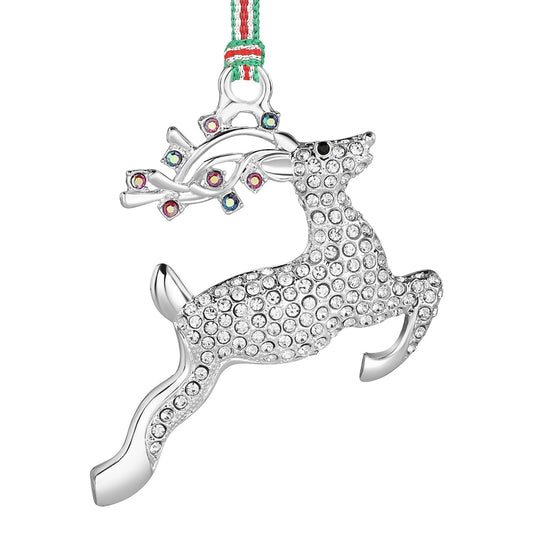 Newbridge Silverware Reindeer with Clear & AB Stones Tree Decoration