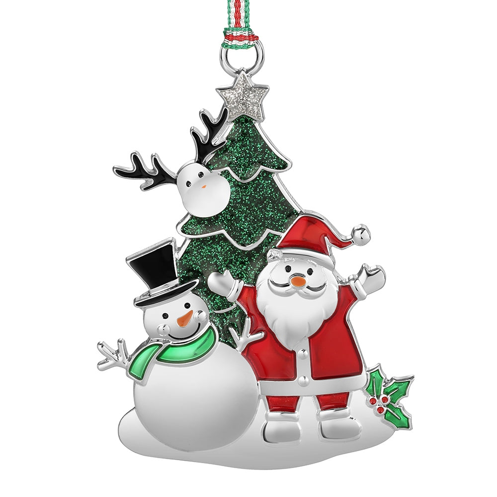 Newbridge Silverware Santa and Snowman Christmas Tree Decoration