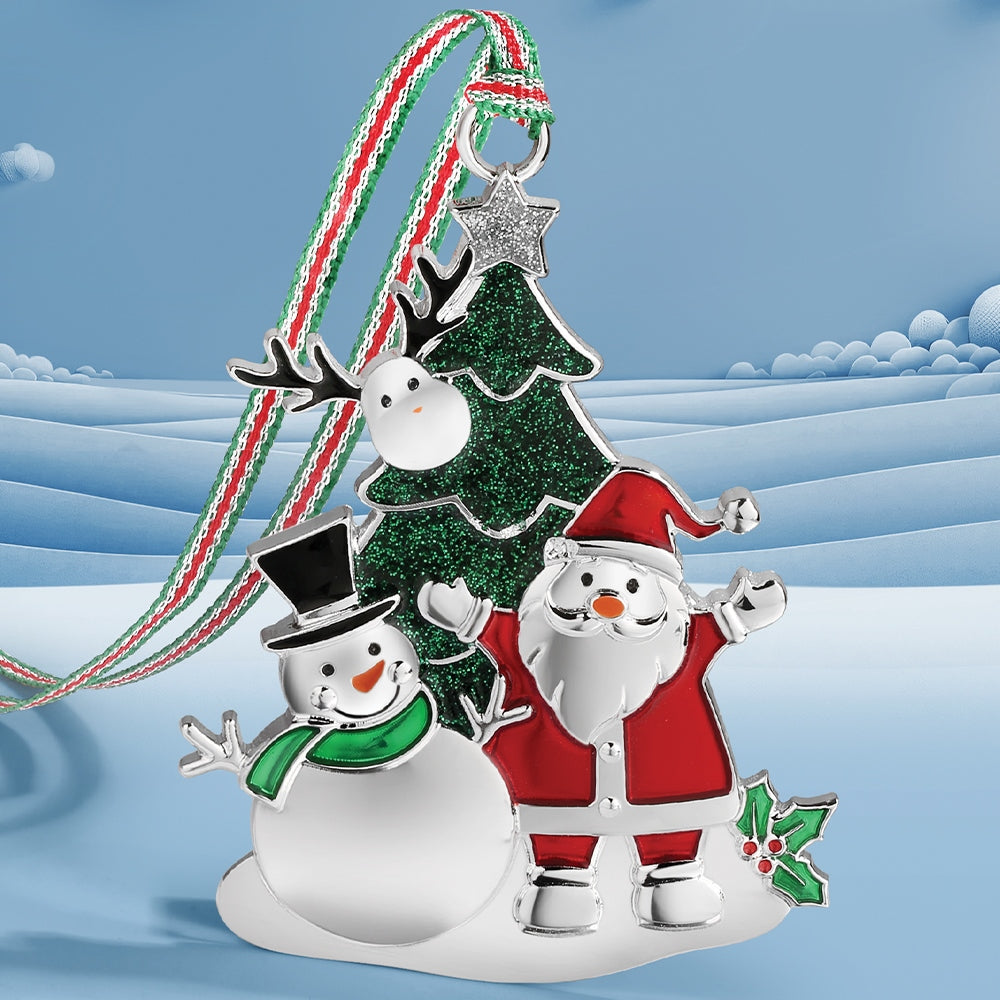 Newbridge Silverware Santa and Snowman Christmas Tree Decoration