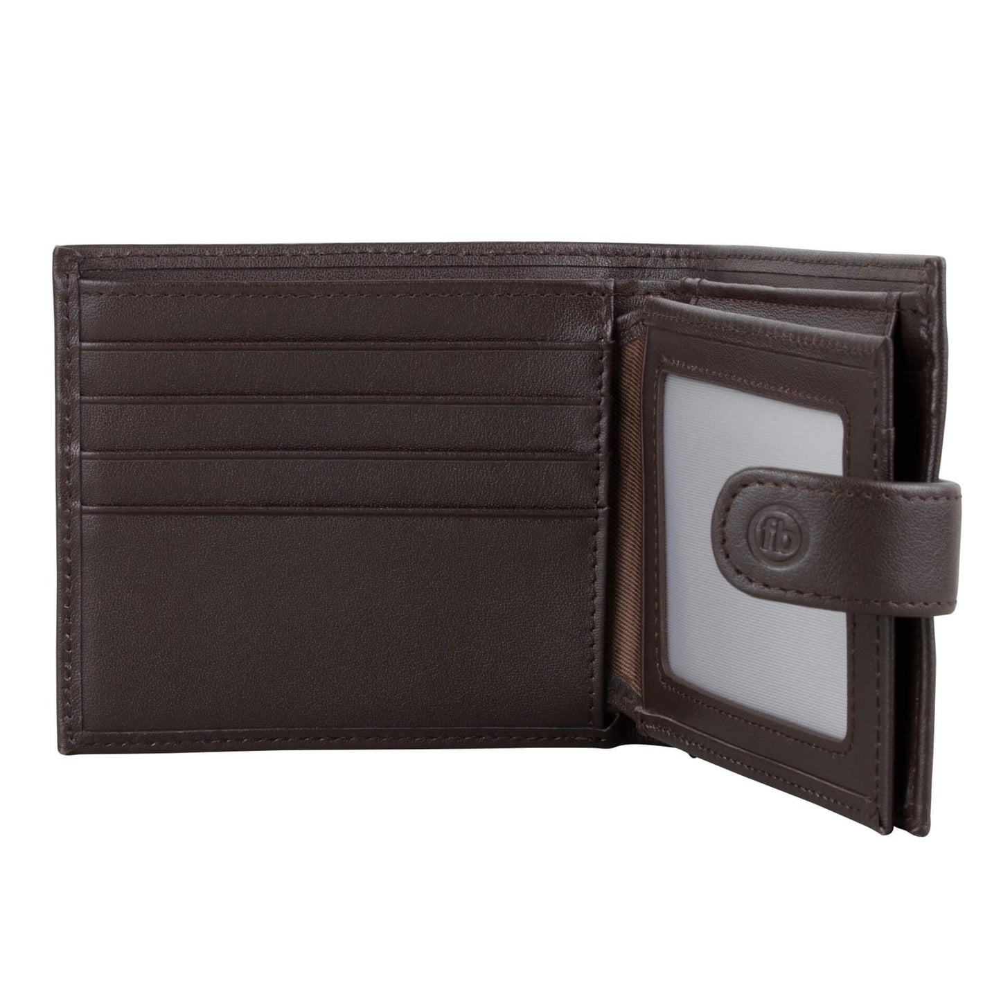 Fred Bennett Engravable Brown Leather Wallet with Coin Pocket