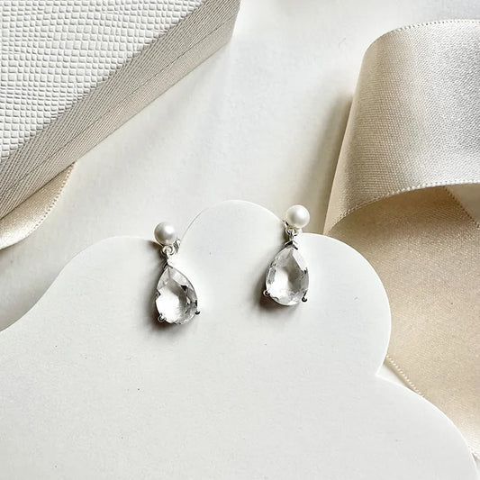 Deborah K Grace Pearl & Crystal Earrings