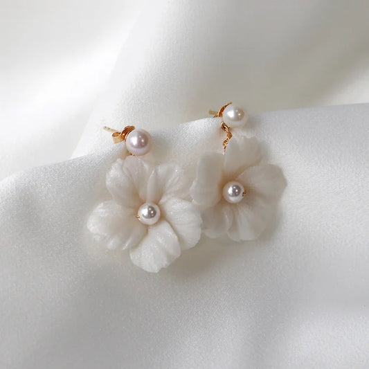 Deborah K Bella Pearl & Gold Earrings