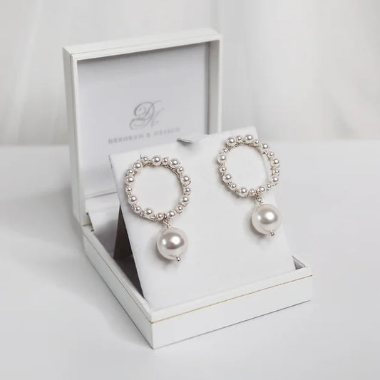 Deborah K Rosebury Pearl & Gold Earrings