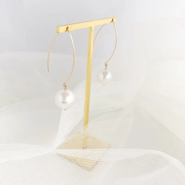 Deborah K Gisele Pearl & Gold Earrings