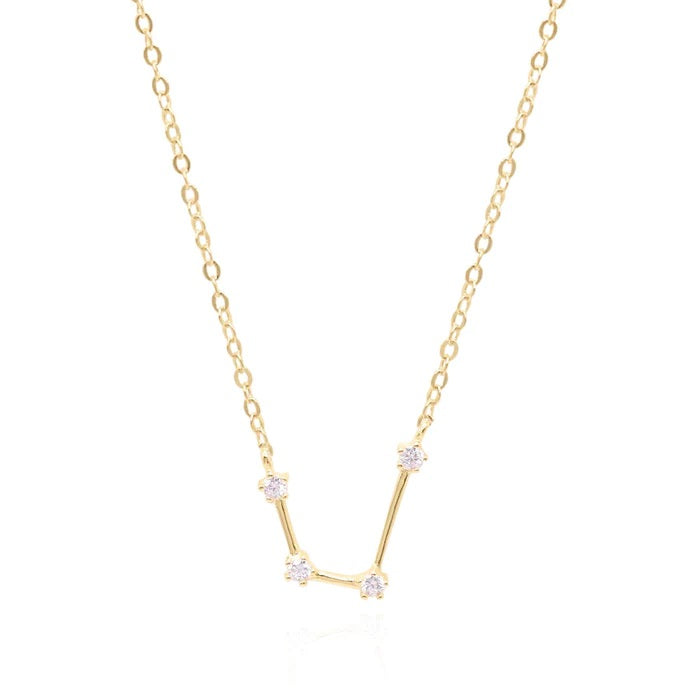 GT Aquarius Zodiac Constellation Necklace Gold