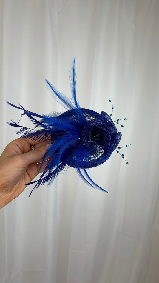 Fascinator Small Flowers & Feather