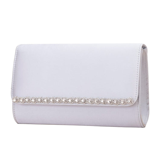 Dee Satin Clutch with Crystal Trim