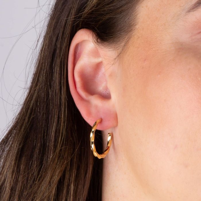 Gold Twisted Hoop Earrings GKO