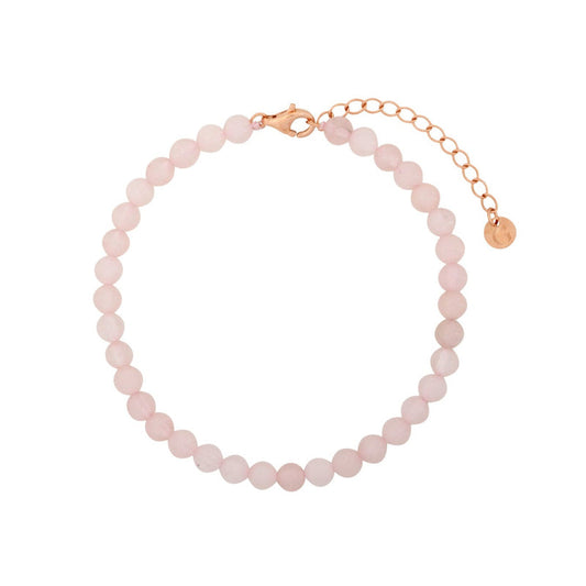 GT Rose Quartz Beaded Bracelet Gold