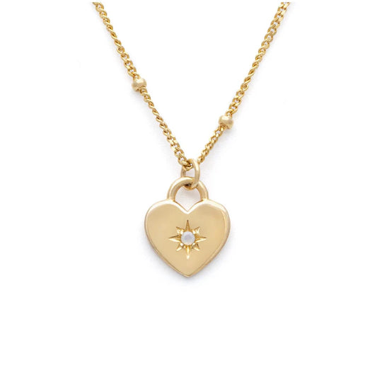 GT Starburst Heart Gold Pendant