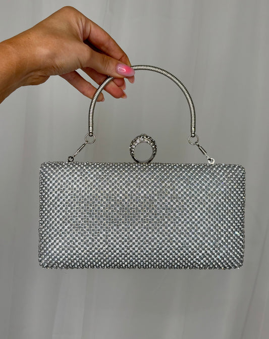 Box Clutch in Silver