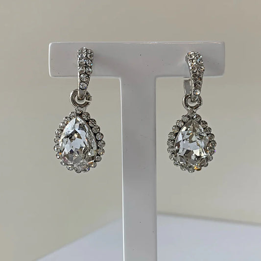 Azure Teardrop Silver Crystal Lou Lou Earrings