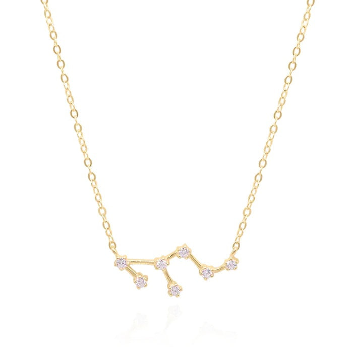 GT Leo Zodiac Constellation Necklace in Gold