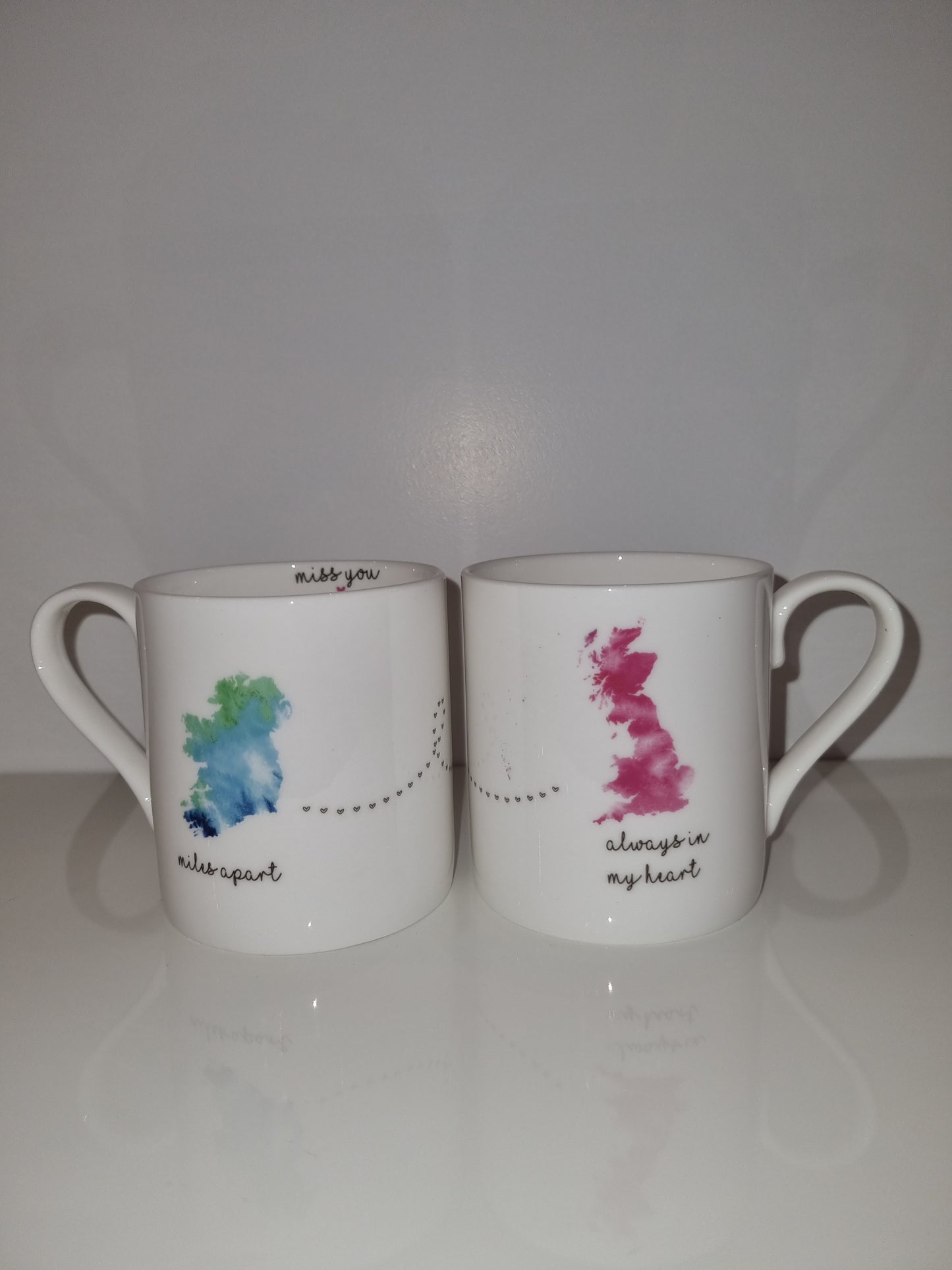 Miles apart fine china mug - Ireland to UK