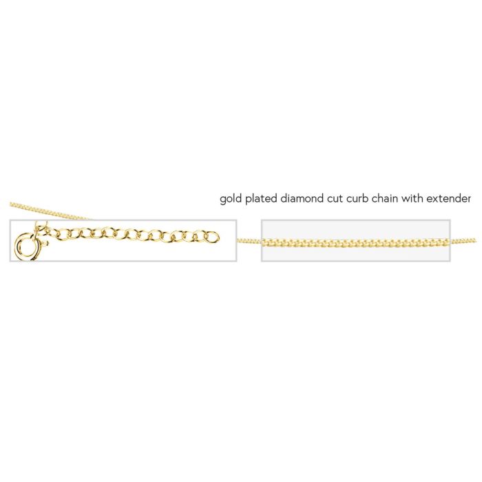 Gold Diamond Cut Curb Chain with Extender GKO