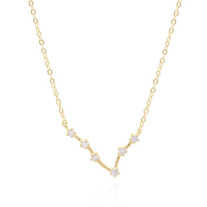 GT Pisces Zodiac Constellation Gold Necklace