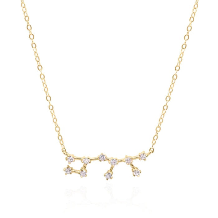 GT Sagittarius Zodiac Constellation Gold Necklace