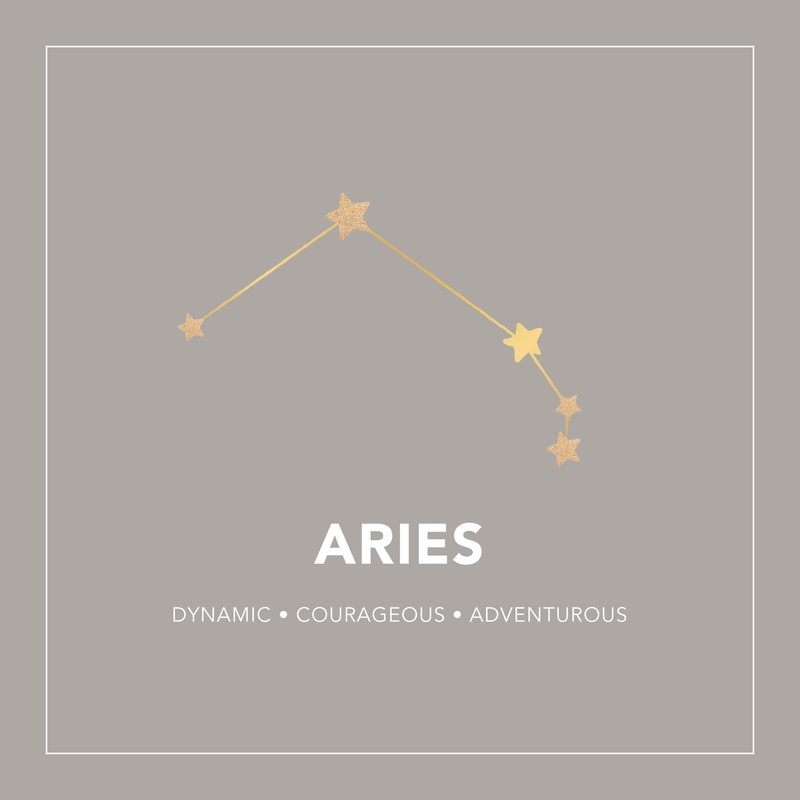 GT Aries Zodiac Constellation Gold Necklace