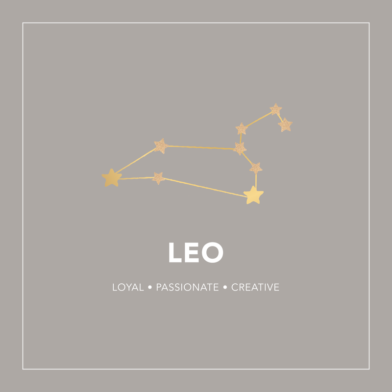 GT Leo Zodiac Constellation Necklace in Gold