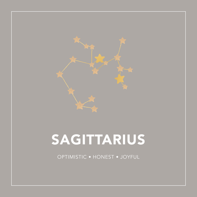 GT Sagittarius Zodiac Constellation Gold Necklace