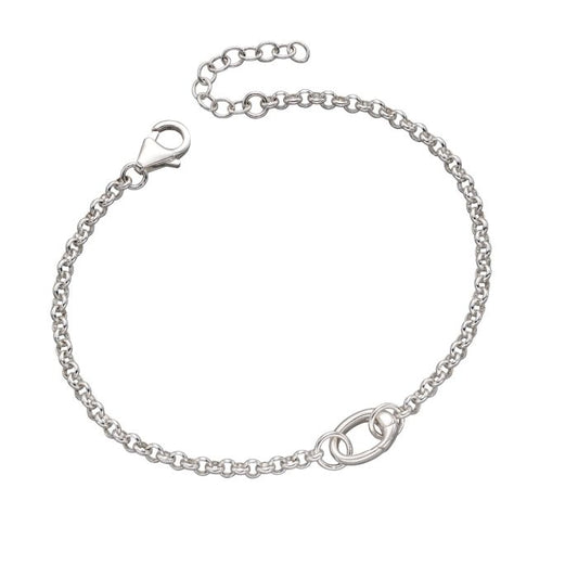 Sterling silver Single Charm Link Bracelet GKO