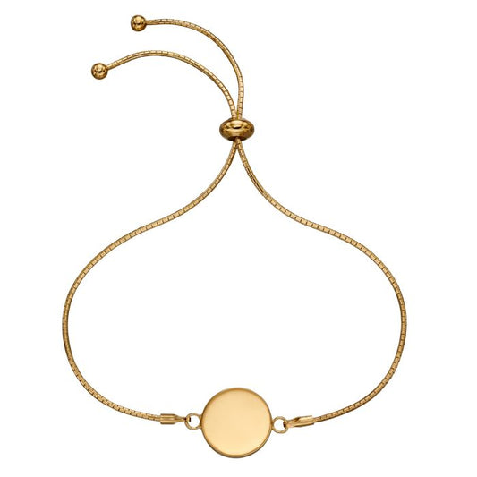 Gold Engravable Disk Toggle Bracelet GKO