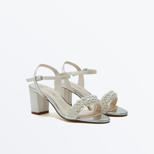 Rainbow Club Clara Pearl Detail Mid Block Heel Shoes