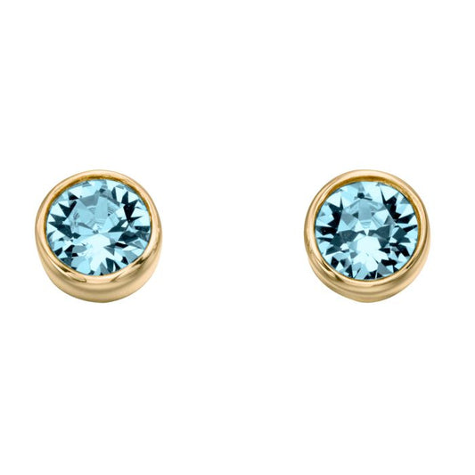 GKO Crystal Birthstone Earrings Aquamarine (March)