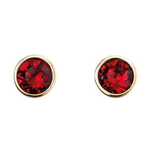 GKO Crystal Birthstone Earrings Ruby (July)