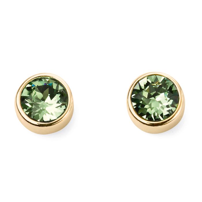 GKO Crystal Birthstone Earrings Peridot (August)