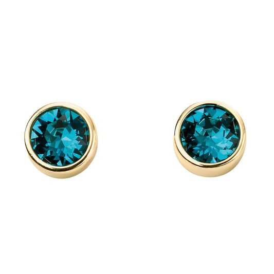 GKO Crystal Birthstone Earrings Topaz ( December)