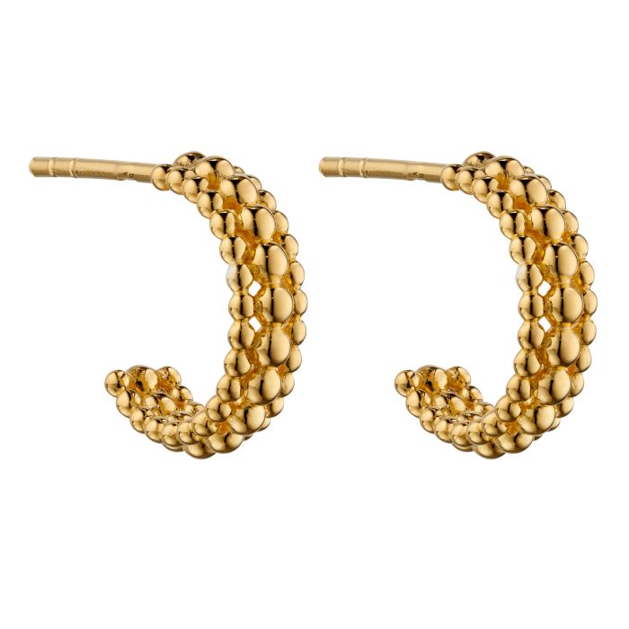 Gold Multi Bead 3/4 Hoop Earrings GKO