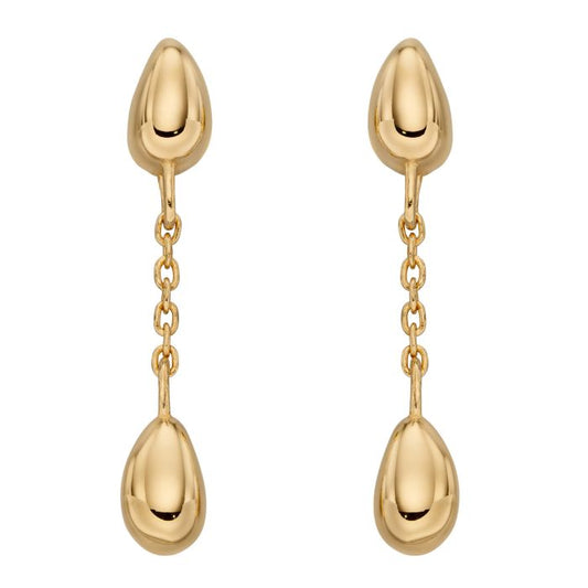 Gold Flower Bud Drop Earrings GKO