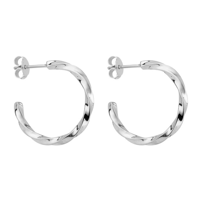 Sterling Silver Twisted Hoop Earrings GKO