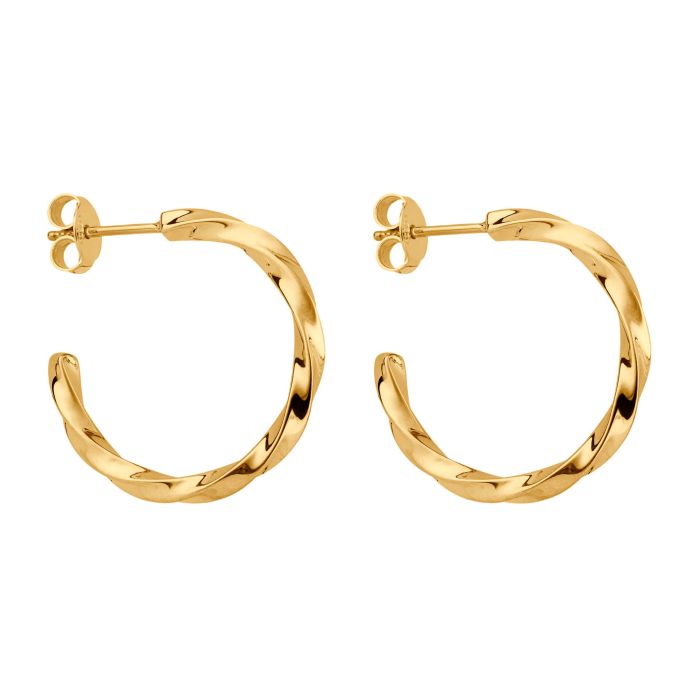 Gold Twisted Hoop Earrings GKO