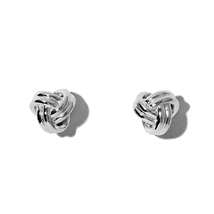 GT Love Knot Earrings in Silver