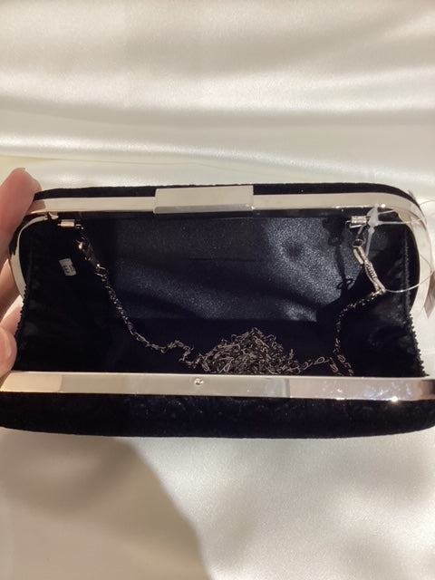 Black Embossed Clutch Bag