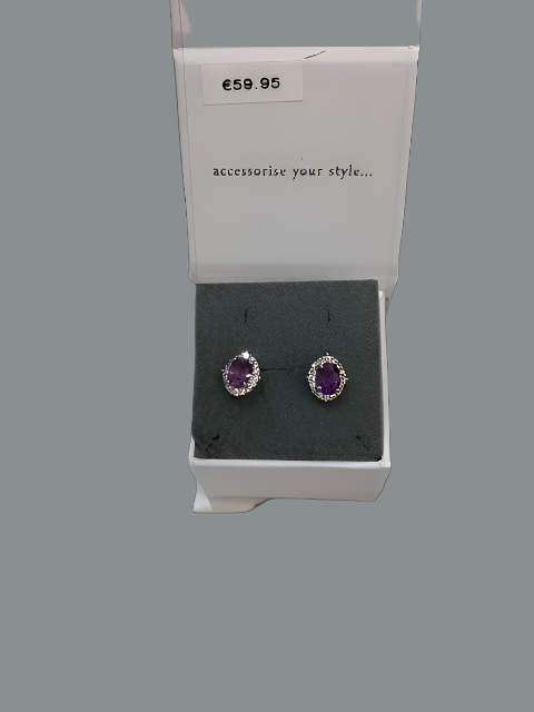 Azure Purple & Crystal Earrings