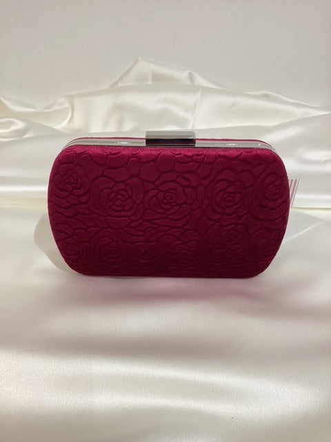 Plum Embossed Clutch BAG