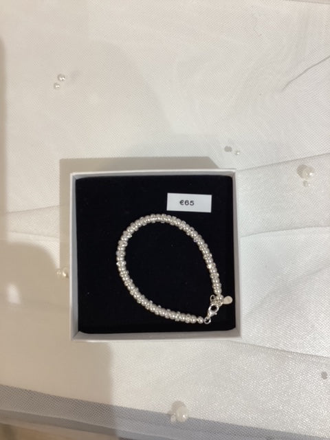 Azure Pearl & Crystal Girls Bracelet