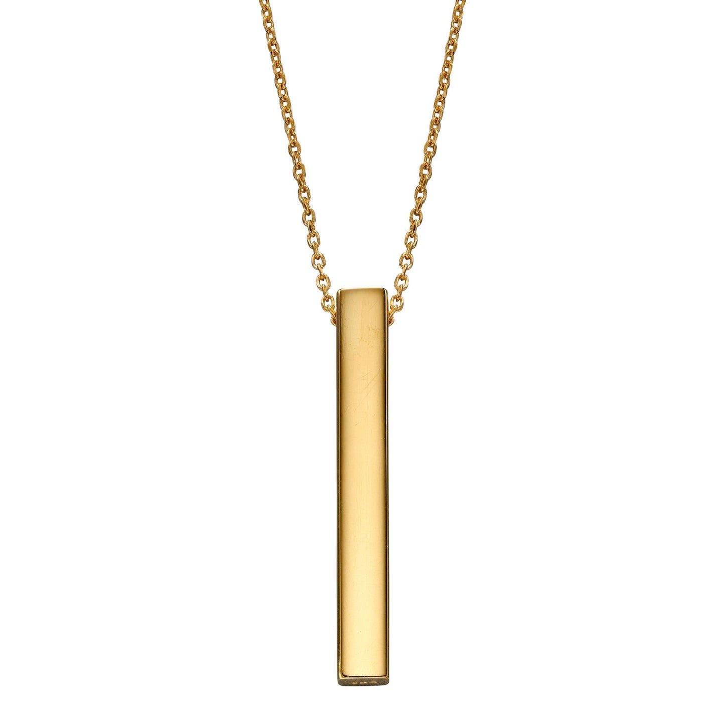 Gold Engravable 4-side Vertical Bar Necklace GKO