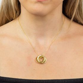 Triple Interlinked Circles Necklace Gold GKO