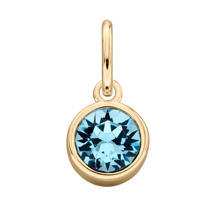 GKO Crystal Birthstone Charm incl Chain Aquamarine (March)