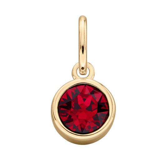 GKO Crystal Birthstone Charm incl Chain Ruby (July)